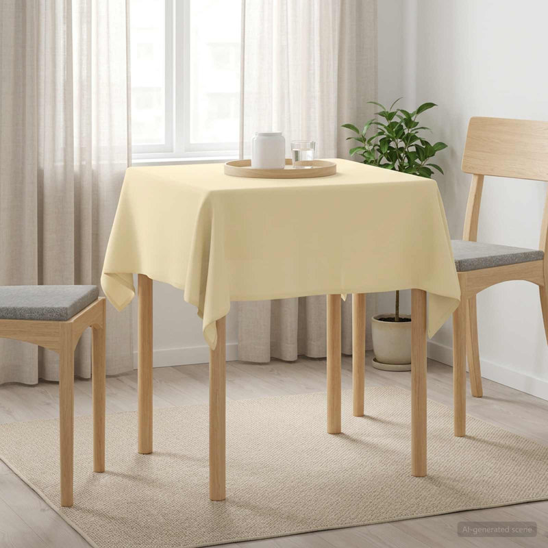  Table Cloth Plain Polyester Cover Fabric Tablecloth Kitchen Dining for, Cream White