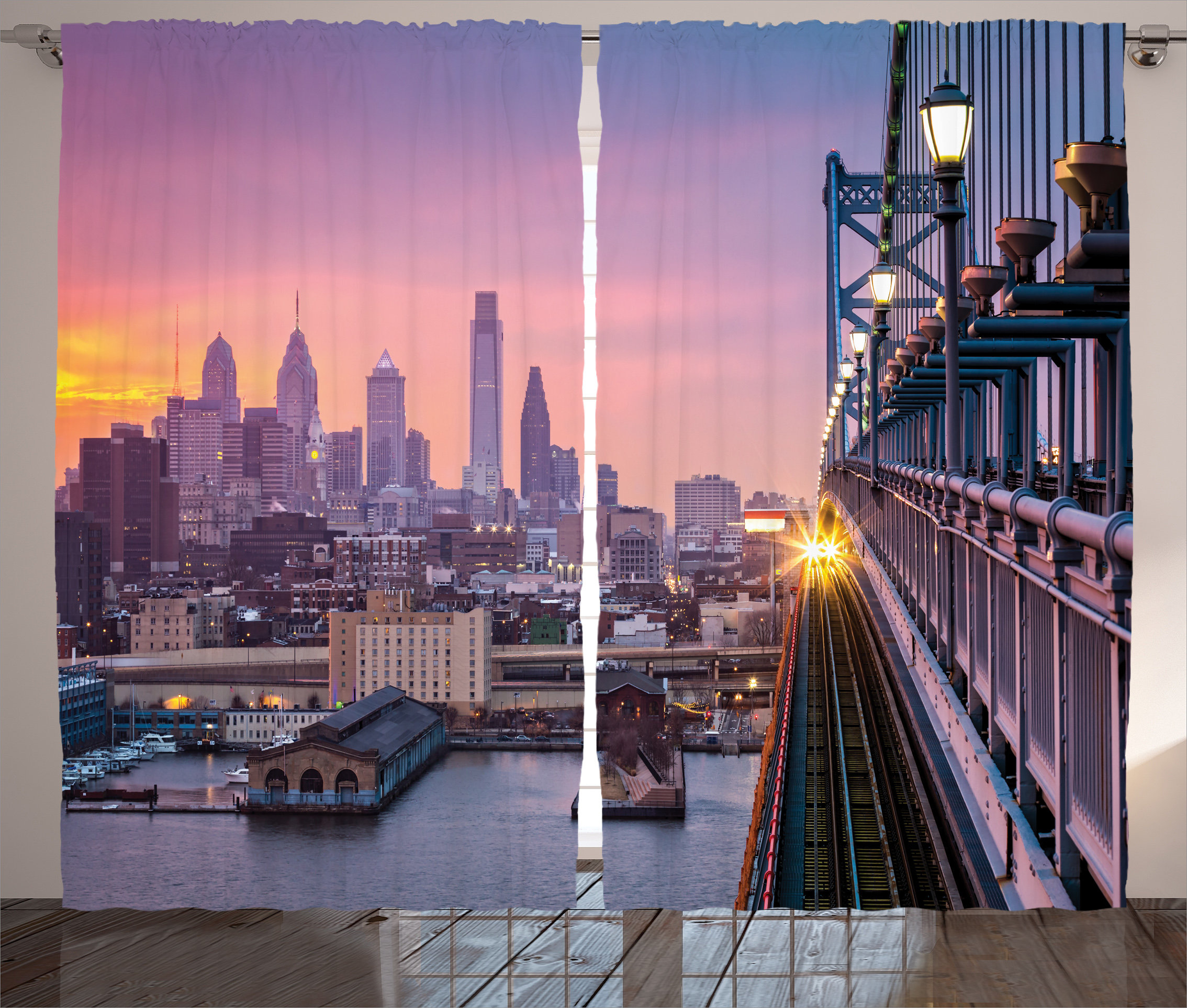 Hokku Designs Nickalos American Philadelphia Hazy Sunset Train on ...