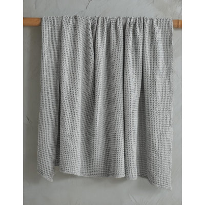 Jeté luxueux en pur coton gaufré - Coton délavé - Coussin ultra doux et confortable - Literie légère et respirante pour un confort ultime