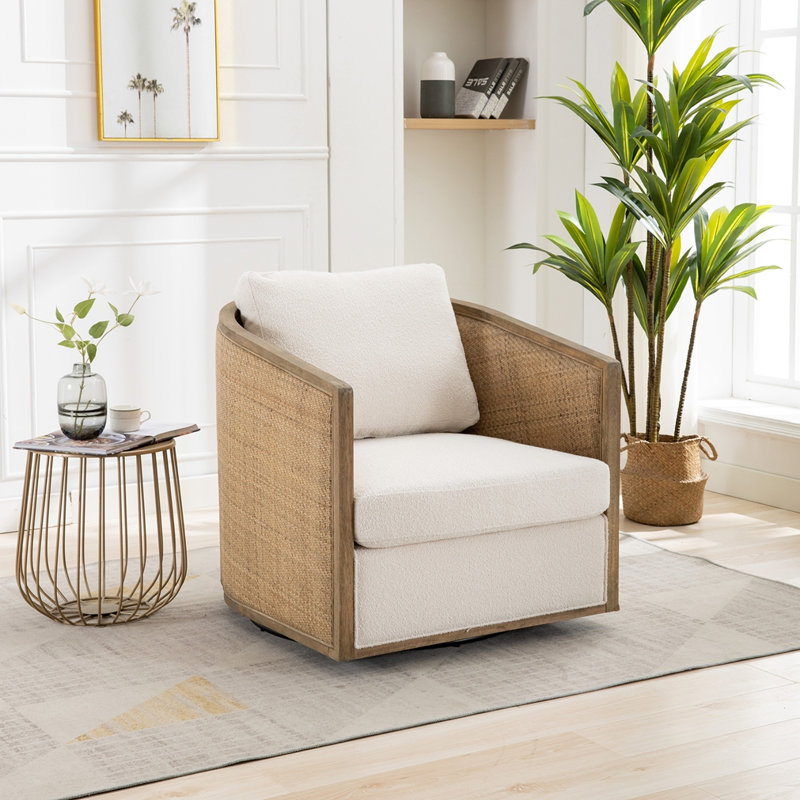 Fauteuil demi-tonneau pivotant Comfy, Beige