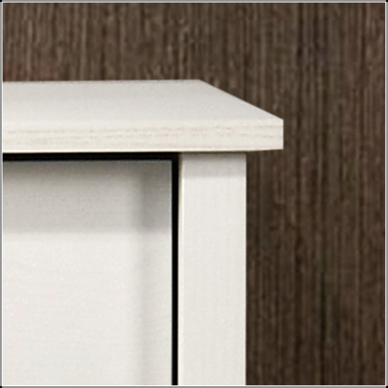 Commode 6 tiroirs Celeste, Blanc / argenté