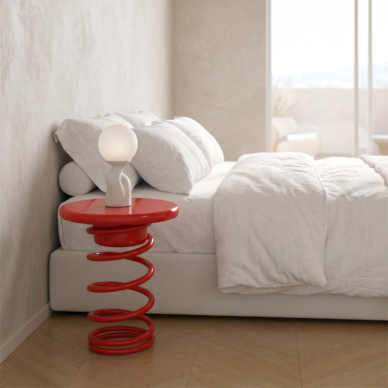 Table d'appoint de style printemps, table de chevet, canapé, table basse de salon, Rouge