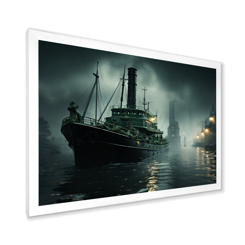 Port Port Journey - Nautique et plage, art mural, salon, Cadre photo blanc, H 16 po x l 32 po x P 1 po