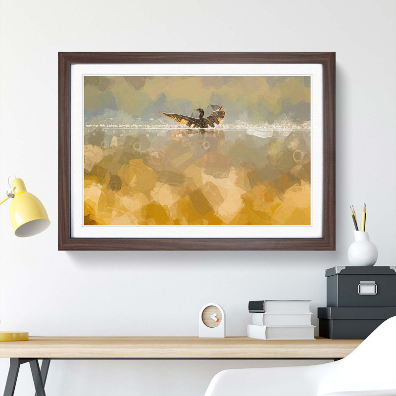 Ducks Wings in Abstract - Picture Frame Graphic Art Print, Walnut Framed, 36cm H x 48cm W x 2cm D