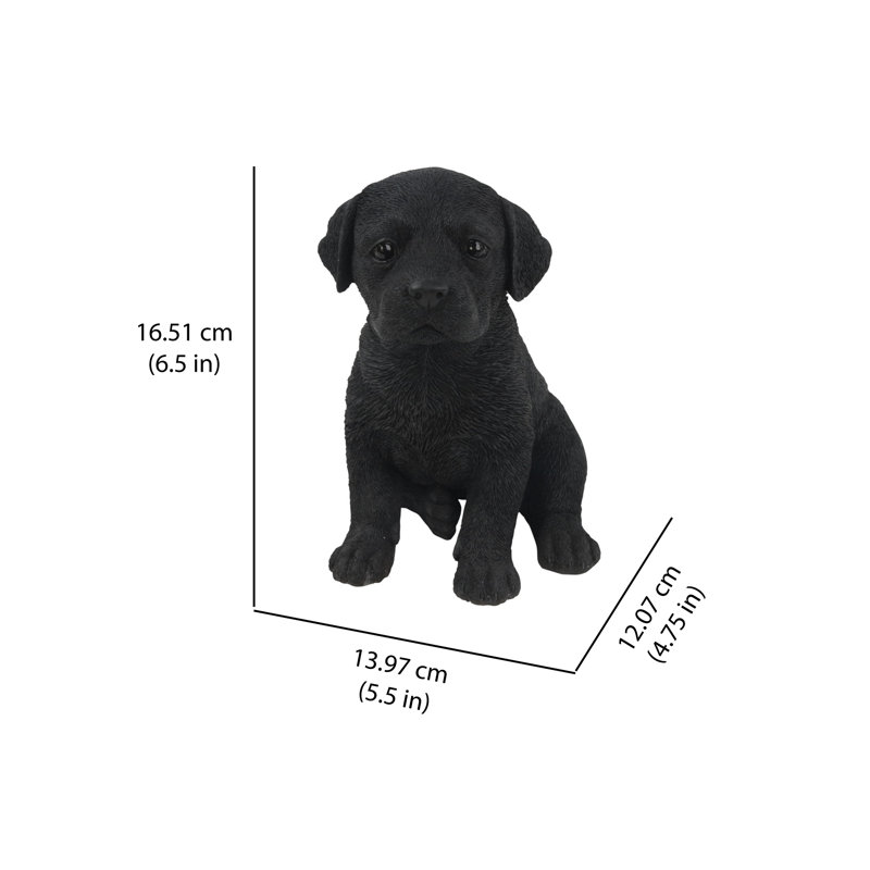 Statue chiot noir labrador