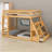 Bunk Bed with APP-Controlled 7-Color LED Lights, USB Ports, Shelves and 2  Drawers-1811547222