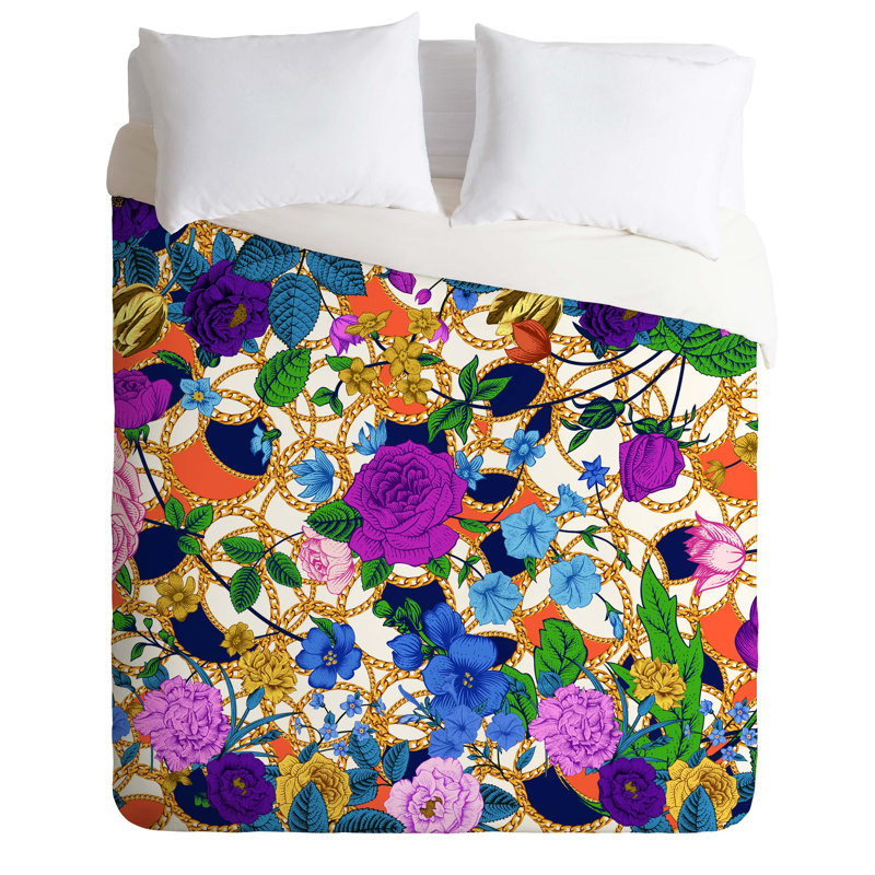 Juliana Curi Floral Duvet Cover, King Duvet Cover + 2 King Shams