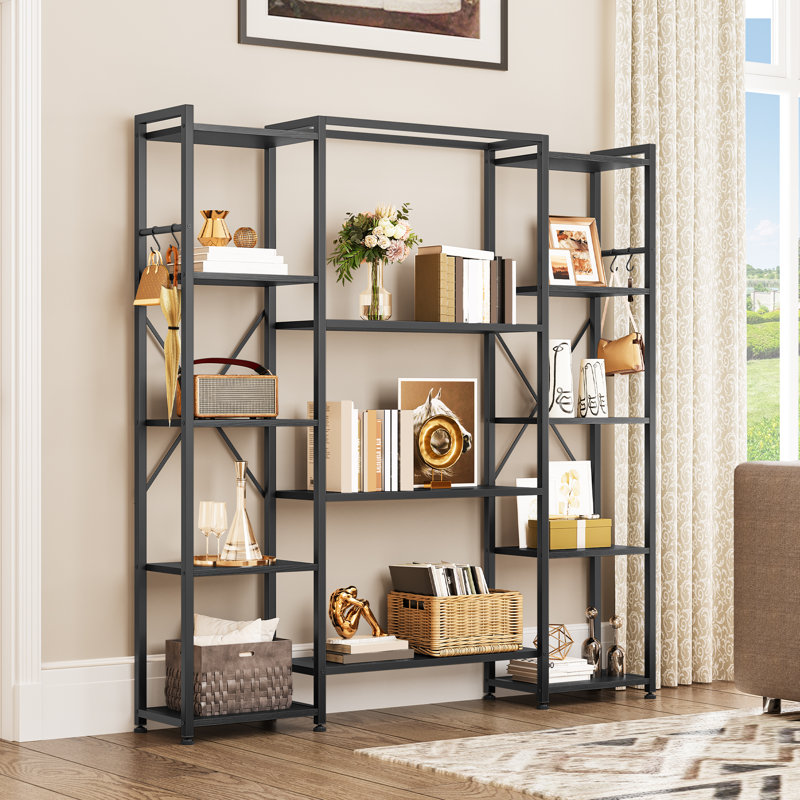 160cm W Metal Standard Bookcase, Black