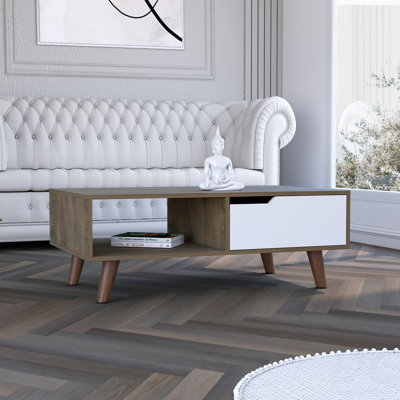 Table basse Oslo, un tiroir, quatre pieds, table Oslo