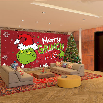 Wall Mounted Christmas Elves and Christmas Phrases Outdoor Decorative Mural