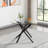 36" Glass Dining Room Table Set for 4, 5-Piece Round Black Dining Table with Metal Legs,  4pcs Velvet Upholstered Chairs with Wood Legs, Glass Kitchen Table and Chairs Set-3906906