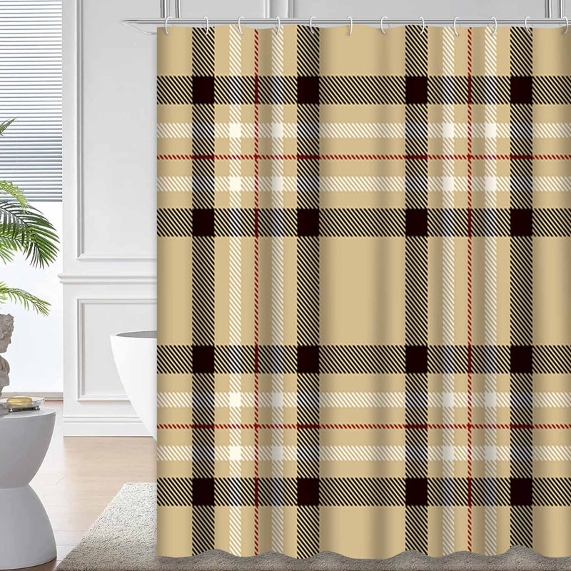 Rideau de douche Tartan, L 72 po x l 78 po