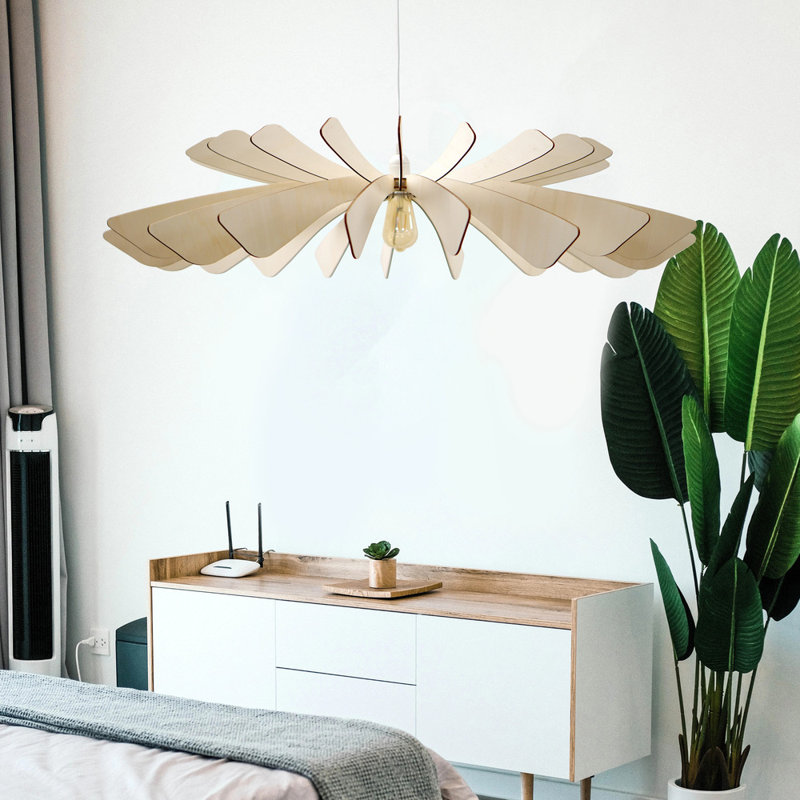 Aurora 1 - Light Pendant, White Cord, 6.3" H x 31.5" W x 31.5" D