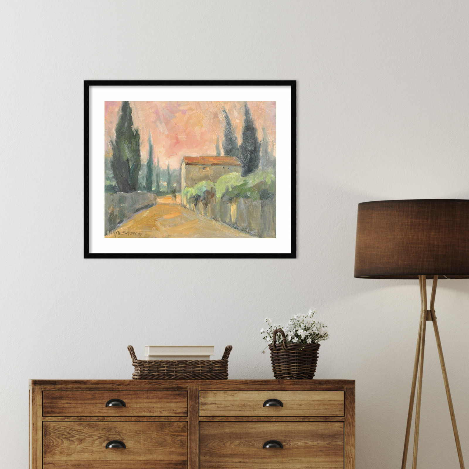Tuscan Farmhouse Print, Black, 28" H x 33" W