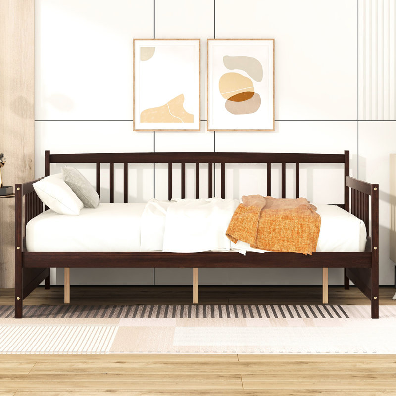 Lit de jour double avec finition - Stable et élégant pour la chambre à coucher à utiliser comme lit / taille, lit dans un, espace de rangement supplémentaire
