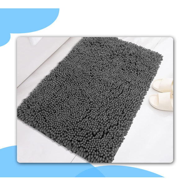 Chenille Bath Rug with Non-Slip Backing Hokku Designs