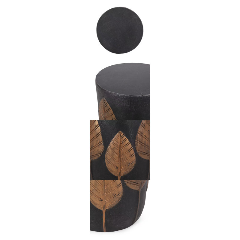Table d'appoint d'extérieur en béton léger, cuivre