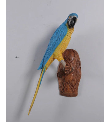 Blue Parrot Wall Decor Life Size Statue