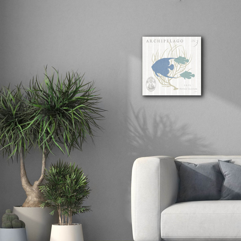 Art mural sur toile Epic Graffiti «Island Findings 4 Blue» par Sue Schlabach, H 18 po x l 18 po x P 0,75 po
