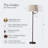 Caden 62 in. Mid-Century Modern Extendable LED Floor Lamp with Fabric Drum Shade