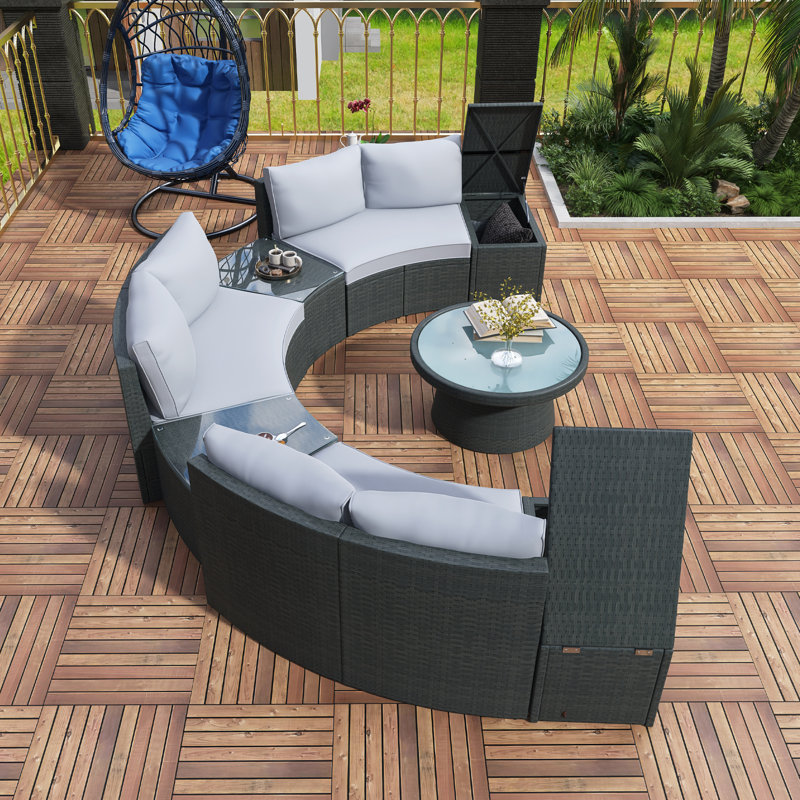 Ensemble de canapé modulaire d'extérieur 10 pièces
