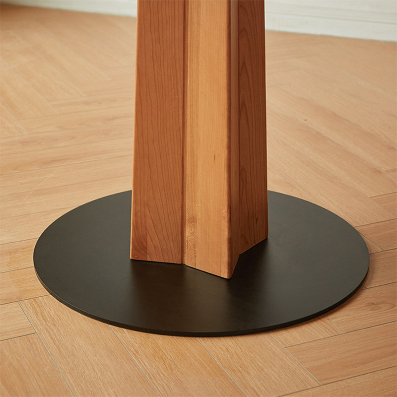 Burlywood Round Solid with Iron Dining Table For Dining Room/Kitchen, H 29,92 po x L 45,28 po x l 45,28 po