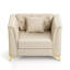 Canapé Chesterfield 1 place modulaire avec coussins capitonnés beige pour salon, appartement-132951219-132951221