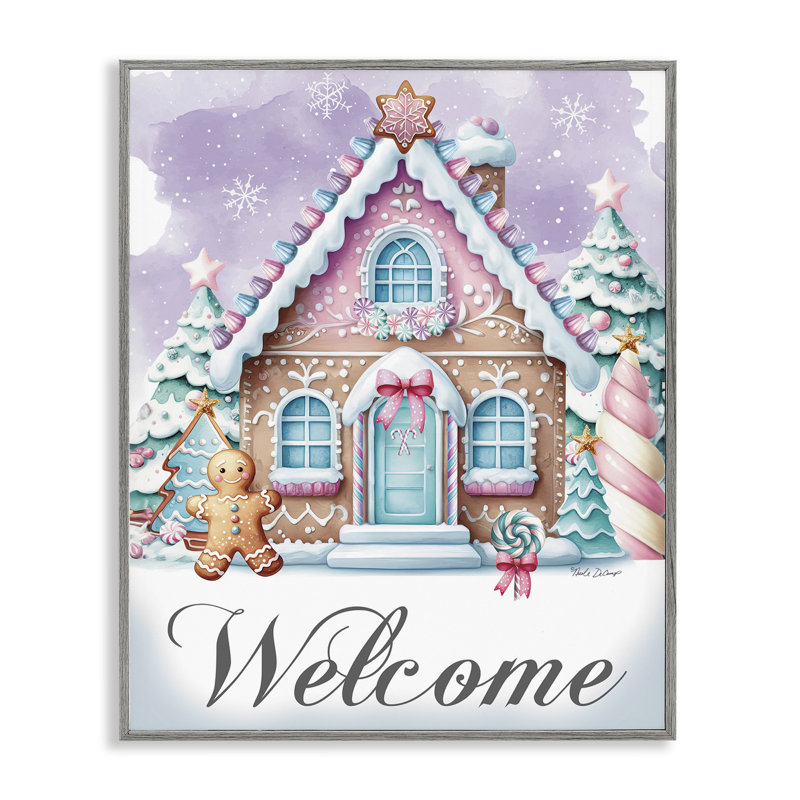 «Welcome Gingerbread House», art de la giclée encadrée par Nicole DeCamp, Estampe numérique Farmhouse, H 30 po x l 24 po
