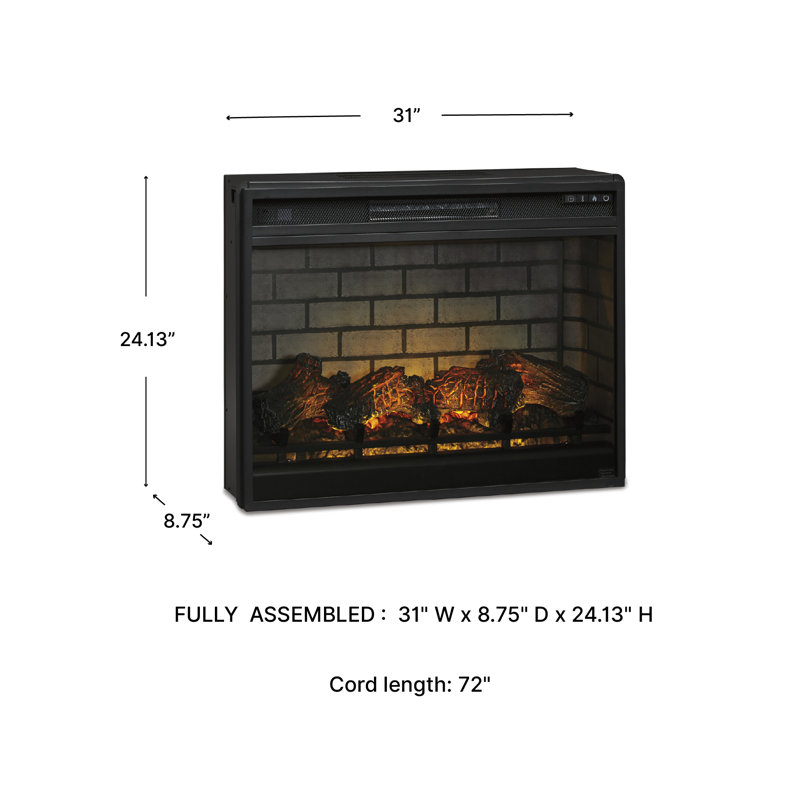Philly 31.25'' W Black Fireplace Insert