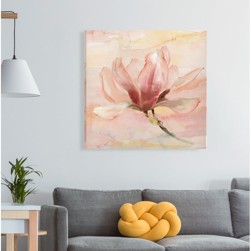 « rêvey magnolia ii », peinture, H 24 po x l 24 po x P 1,5 po, Toile tendue
