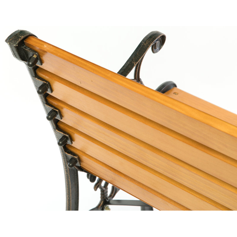 Classic Wooden and Steel Outdoor Garden Bench