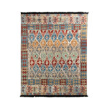 Rug & Kilim’S Classic Turkish Custom Rug In Blue-Gray Geometric Pattern