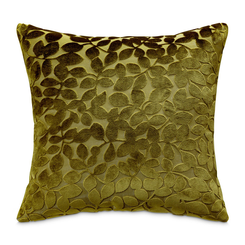 Velvet Square Pillow Cover & Insert, Olive