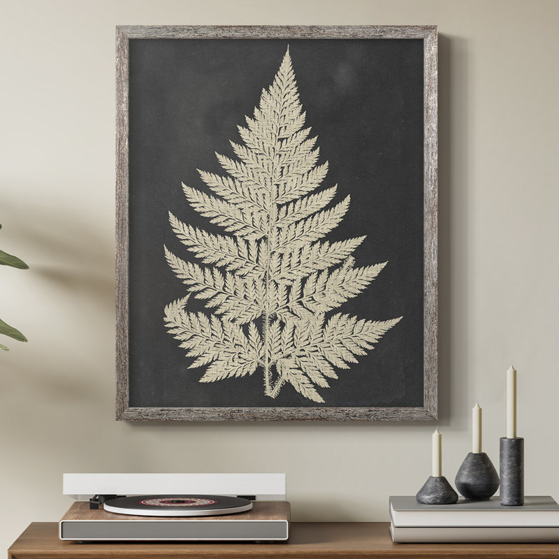Linen Fern I, reproduction encadrée - bois massif