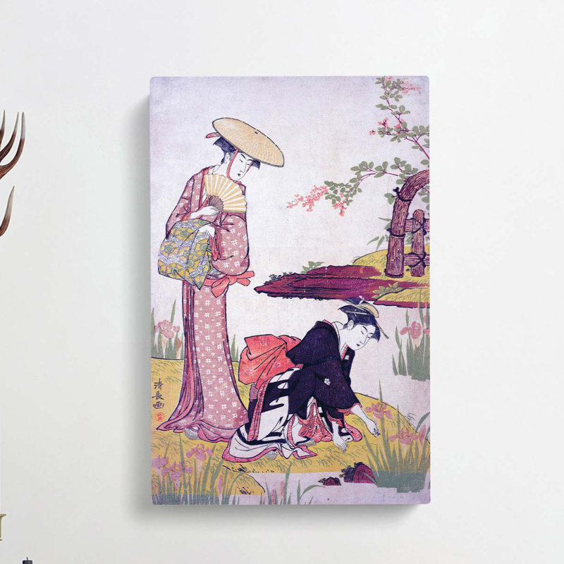 The Iris Garden by Torii Kiyonaga - Wrapped Canvas, 50cm H x 35cm W x 3cm D