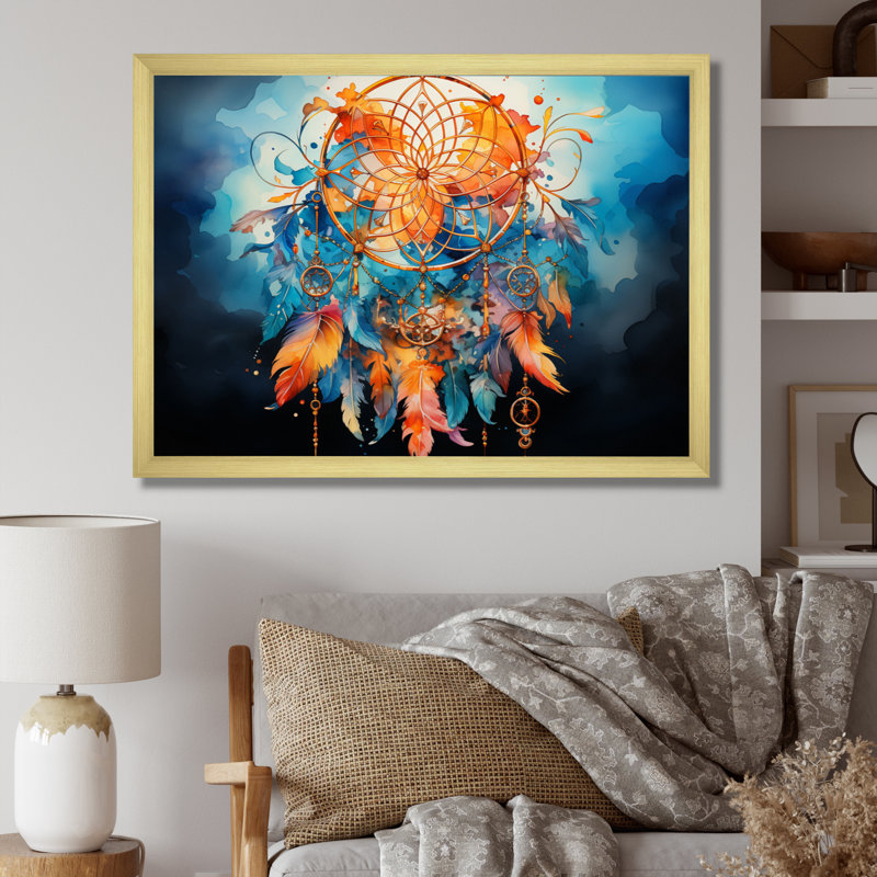 Capteur de rêves Infinite Dreams I - reproduction sur toile, H 30 po x l 40 po x P 1,5 po, Cadre doré à une seule photo