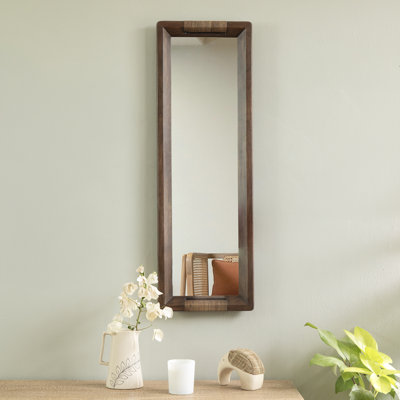 Miroir mural en bois de manguier Enchant - miroir de meuble-lavabo, miroir de maquillage, miroir mural