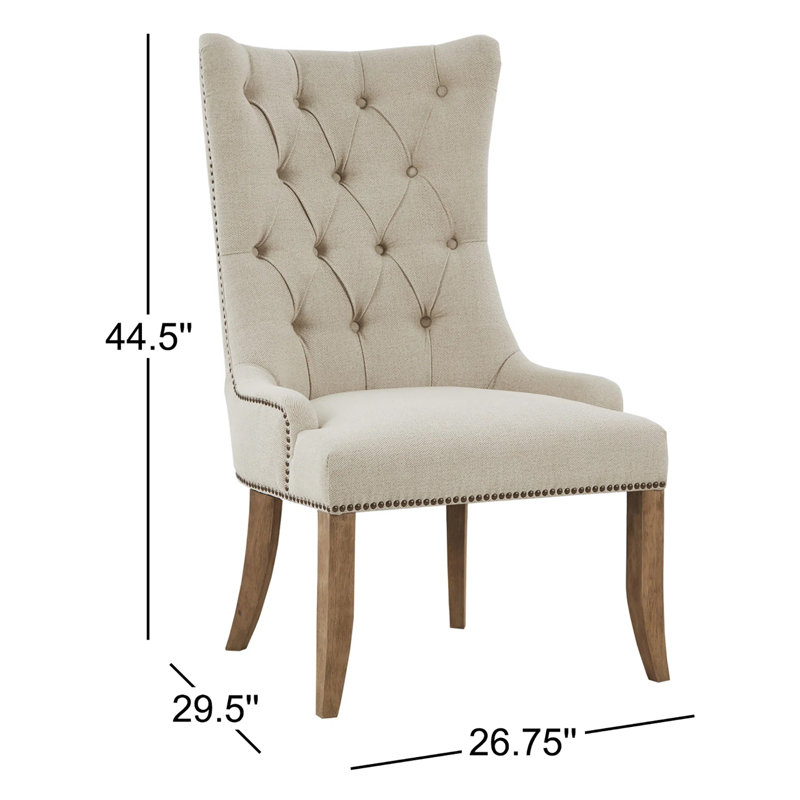 Fauteuil capitonné capitonné Lucas, Blé