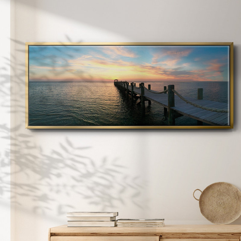 Dockside, reproduction d'art sur toile, H 20 po x l 50 po x P 1,5 po, Or