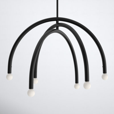 Yula 6 Light Metal Dimmable Chandelier