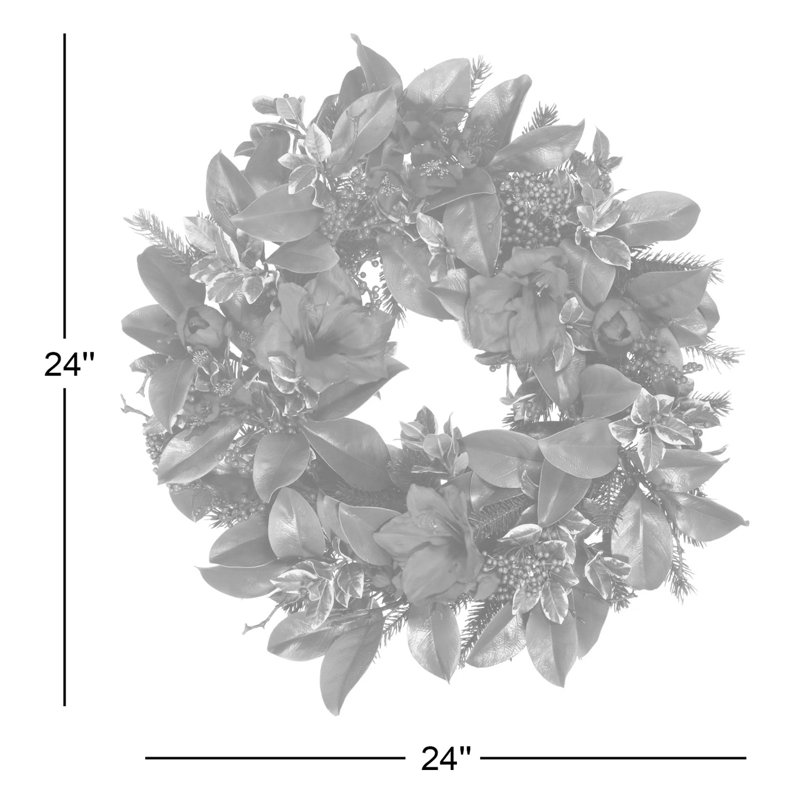 Holiday Garden Amaryllis 24'' Wreath