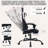 Gaming Chair With Footrest, High Back Gaming Chairs PVC Leather Ergonomic Office Gamer Chair Headrest Lumbar Support Racing Style Video Gaming Chair (Black White)-1146635065
