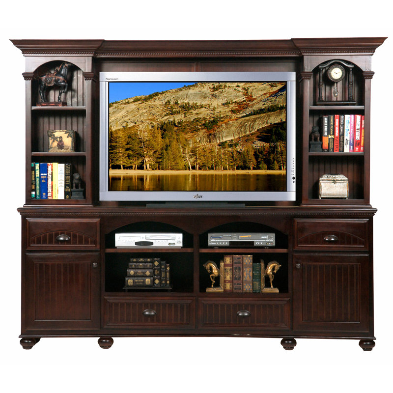 South Perth Unfinished TV Stand for TVs up to 88", Caribbean Rum, Wood