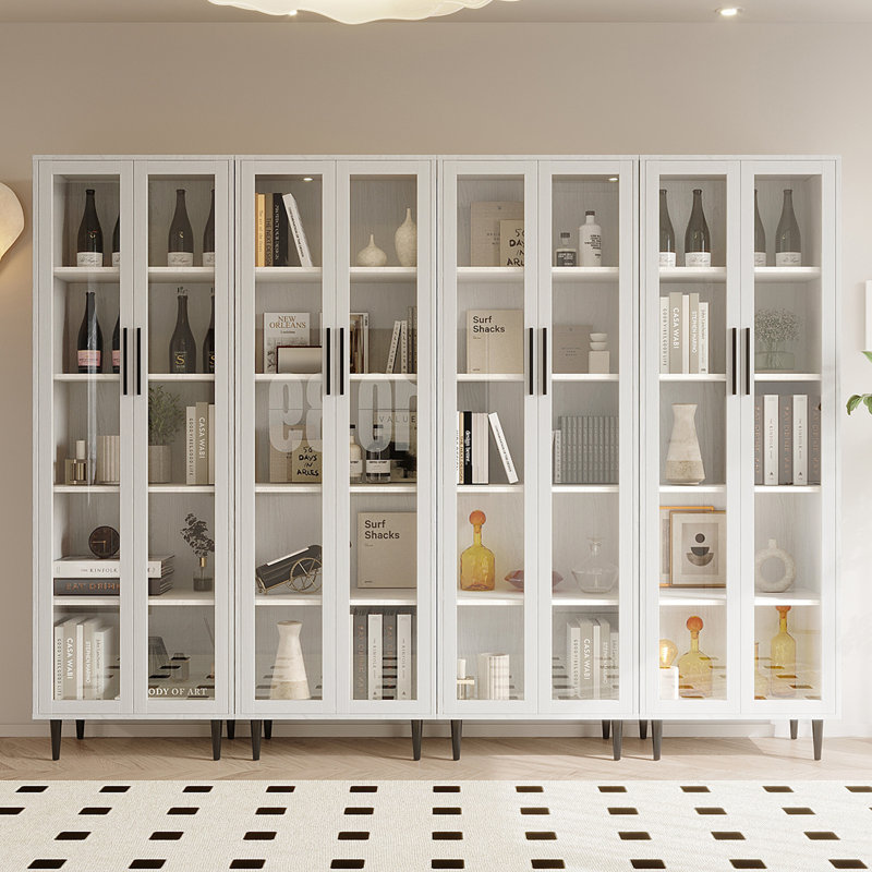Présentoir Arkyn avec portes en verre, White