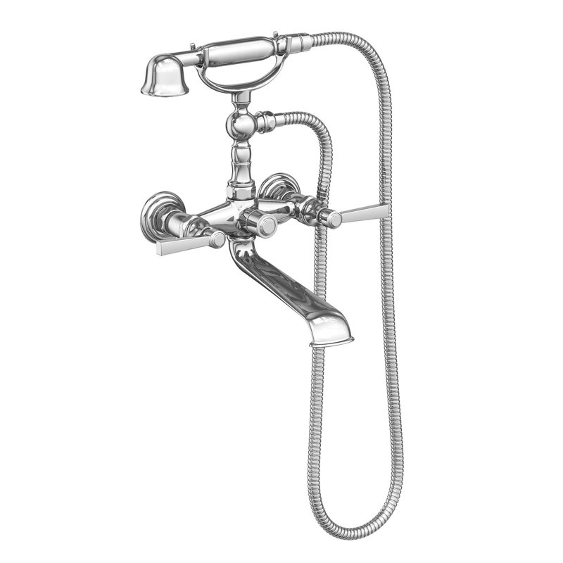 Astor Wall Mount Exposed Tub & Hand Shower Set, Lever Handle, Polished Chrome