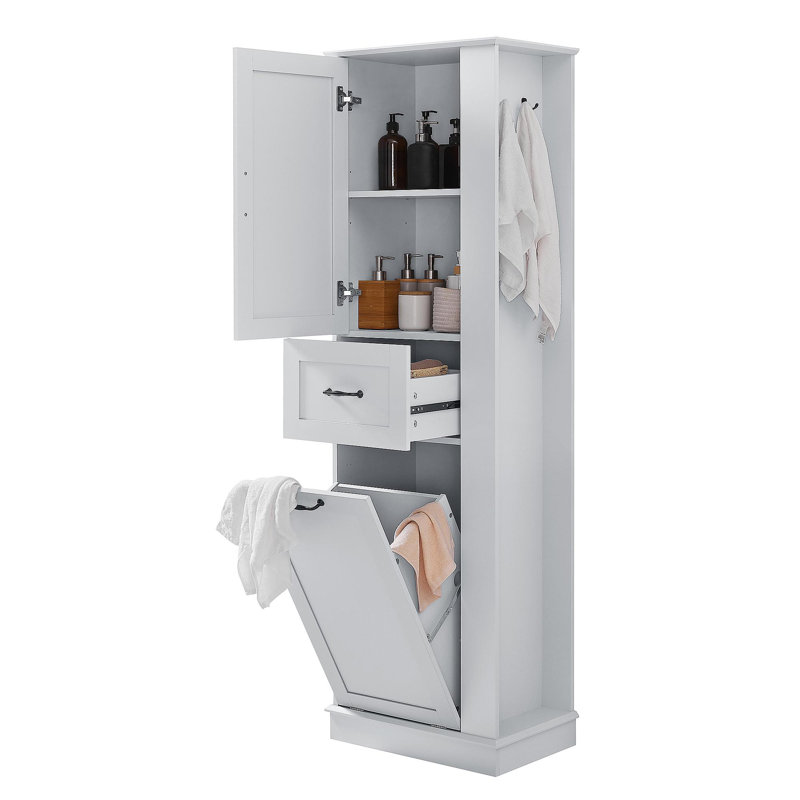 Grande armoire de rangement moderne - compartiment inclinable, tablettes réglables, capacité de 80 lb, charnières à fermeture en douceur, poignées en alliage d'aluminium, pour la salle de bain et l'organisation à la maison