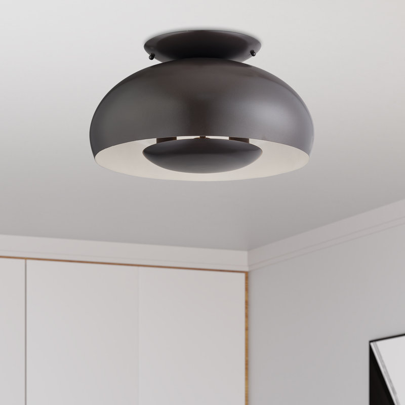 Grand luminaire semi-encastré 3 lumières Aaranyan, Brun, Bronze