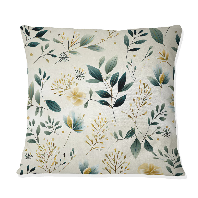 Coussin Minimalist Botanicals III - imprimé botanique, H 18 po x l 18 po