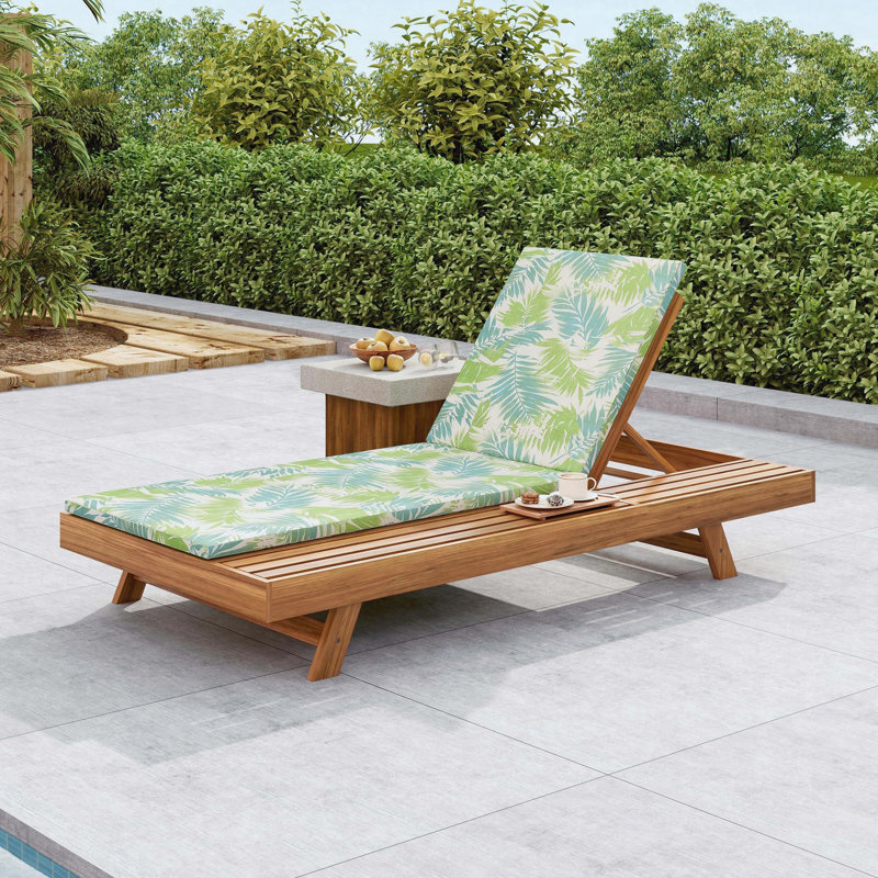 Ensemble de méridienne de salon en bois d'acacia avec coussins de salon résistants à l'eau et à la noix de coco de 2 po d'épaisseur de conception de côté assorti gris foncé disponible
