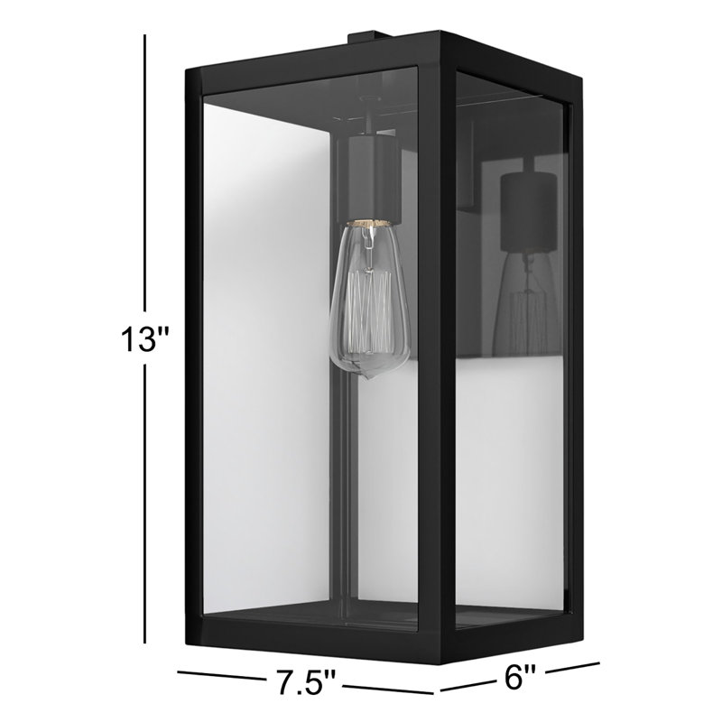 Tangier Dimmable Aluminum Outdoor Wall Lantern, 13" H x 7.5" W x 6" D